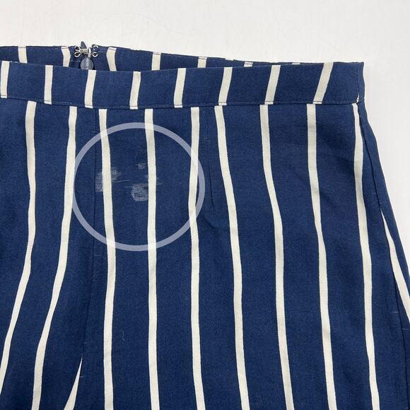 Reformation Sorrenti Pant Capone Stripe Navy Blue - Picture 4 of 12